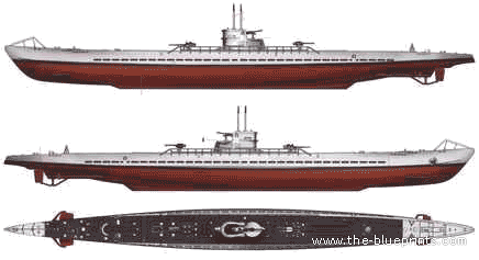 Submarine DKM U-Boat Type IX-A - drawings, dimensions, figures