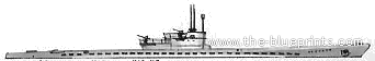 Submarine DKM U-Boat Type IX D2 - drawings, dimensions, figures