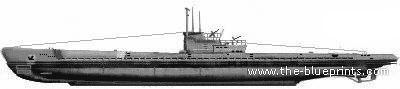 Подводная лодка DKM U-Boat Type IX D2 (1945) - чертежи, габариты, рисунки