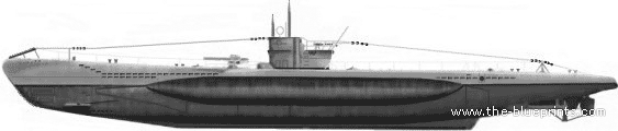 Submarine DKM U-Boat Type VII (1940) - drawings, dimensions, pictures