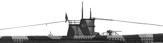 Подводная лодка DKM U-Boat Type VII A - чертежи, габариты, рисунки