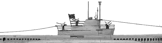 Submarine DKM U-Boat Type VII C - drawings, dimensions, figures