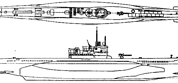 Submarine DKM U-Boat Type VII C (1942) - drawings, dimensions, figures
