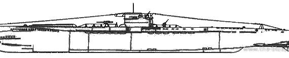 Submarine DKM U-Boat Type X - drawings, dimensions, figures