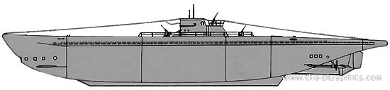 Submarine DKM U-Boat Type XIV - drawings, dimensions, figures