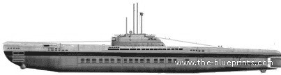 Подводная лодка DKM U-Boat Type XXI (1944) - чертежи, габариты, рисунки