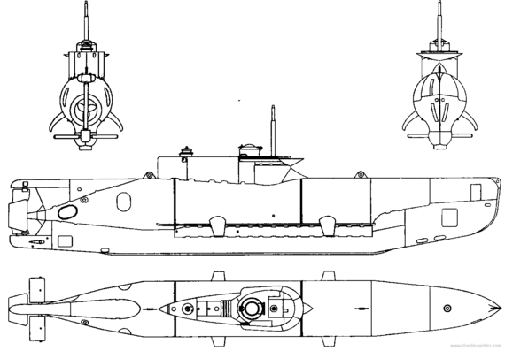 Корабль DKM U-Boat Type XXVII Seehund - чертежи, габариты, рисунки