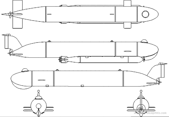 Подводная лодка DKM U-Boot Schwertwal I (1945) - чертежи, габариты, рисунки
