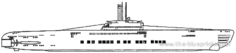 Подводная лодка DKM U-Boot Typ XXI - чертежи, габариты, рисунки
