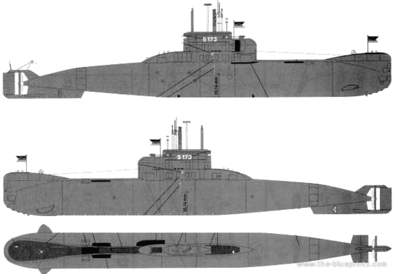 Корабль DKM U-Boot Type 206A - чертежи, габариты, рисунки