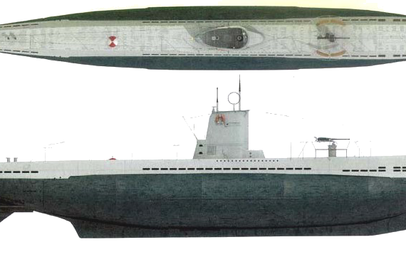 Submarine DKM U-boat Type IIC - drawings, dimensions, figures