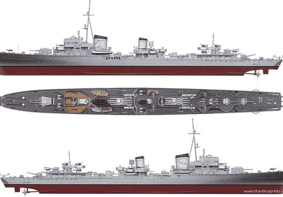 Корабль DKM Z-25 (Destroyer) (1944) - чертежи, габариты, рисунки