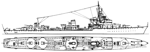 Корабль DKM Z-31 (Destroyer) (1941) - чертежи, габариты, рисунки