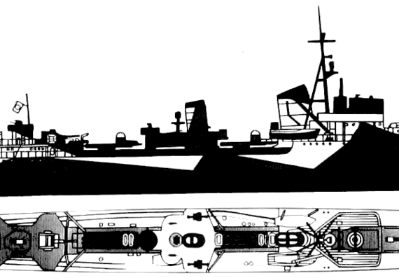 Корабль DKM Z-31 (Zerstorer) - чертежи, габариты, рисунки