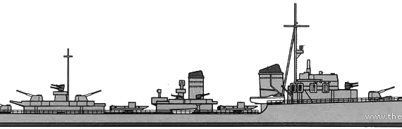 Эсминец DKM Z-Class (Destroyer) (1940) - чертежи, габариты, рисунки