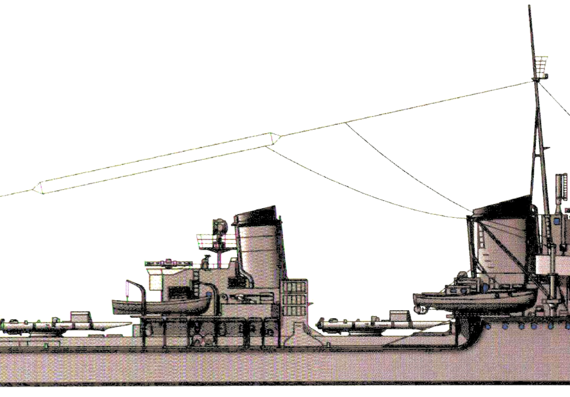 Эсминец DKM Z15 Erich Steinbrinck 1944 (Destroyer) - чертежи, габариты, рисунки