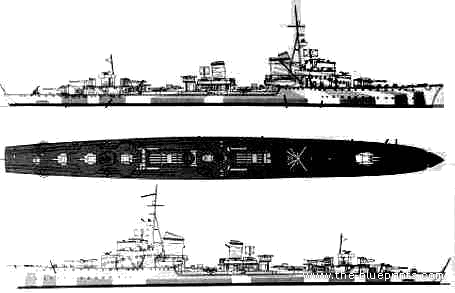 Корабль DKM Z33 (Zerstorer Typ A) (1943) - чертежи, габариты, рисунки