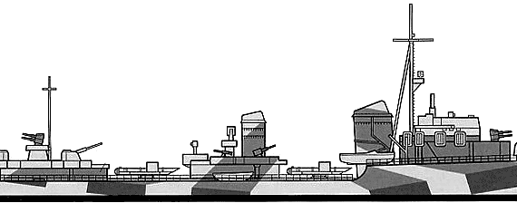Эсминец DKM Z37 (Destroyer) - чертежи, габариты, рисунки