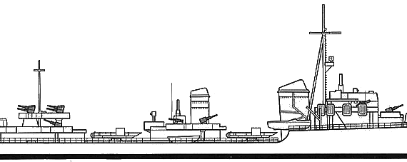 Эсминец DKM Z39 (Destroyer) - чертежи, габариты, рисунки