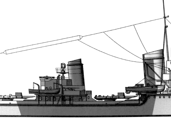 Эсминец DKM Z7 Hermann Schoemann 1942 (Destroyer) - чертежи, габариты, рисунки