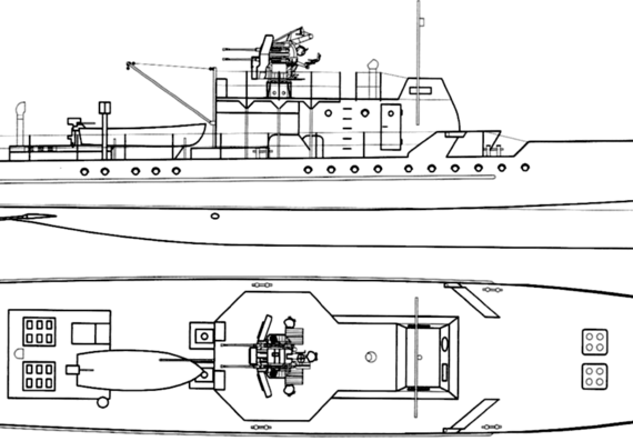 Корабль DKM ZPK 1 Kampfboot - чертежи, габариты, рисунки