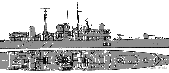 Destroyer D 95 Manchester - drawings, dimensions, pictures