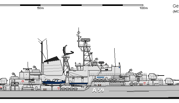 Корабль D ATV Klasse 440 Deutschland - чертежи, габариты, рисунки