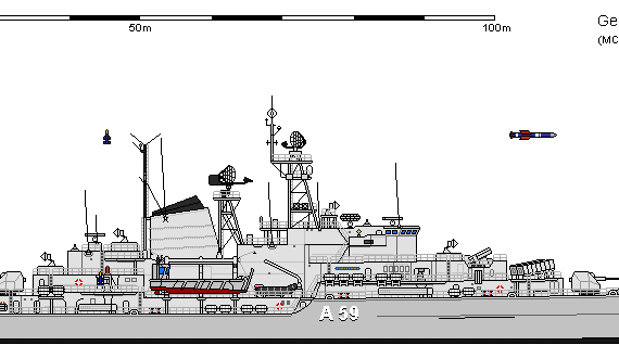 Корабль D ATV Klasse 440a Deutschland AU - чертежи, габариты, рисунки