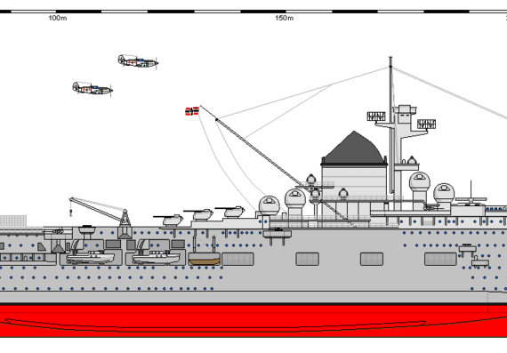 Корабль D CV Graf Zeppelin (1943) - чертежи, габариты, рисунки