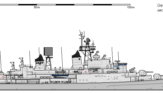 Корабль D DDG Klasse 102 Lutjens AU - чертежи, габариты, рисунки