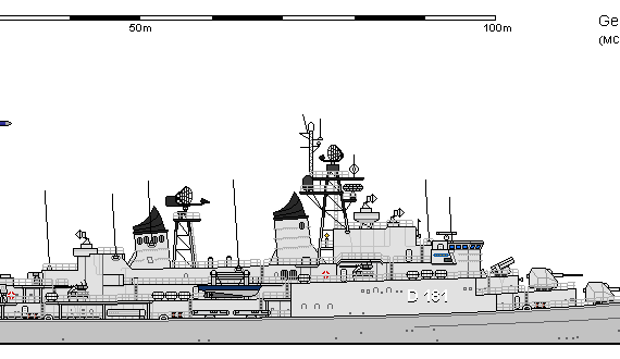 Корабль D DD Klasse 101a Hamburg - чертежи, габариты, рисунки
