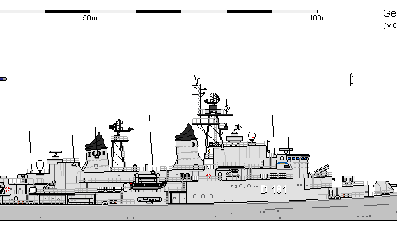 Корабль D DD Klasse 101b Hamburg - чертежи, габариты, рисунки