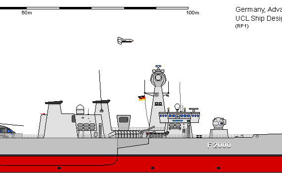 Корабль D FFG Advanced Technology Frigate Mk II (1990) - чертежи, габариты, рисунки