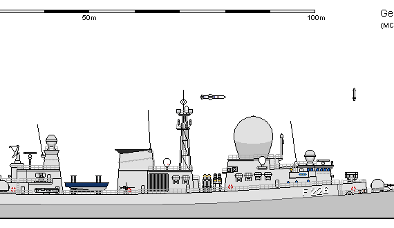 Ship D FFG Klasse 121a Fregatte 70 - drawings, dimensions, figures