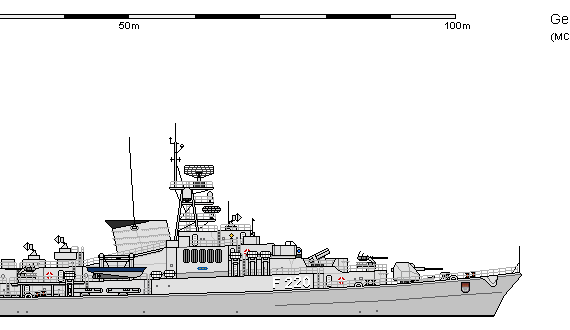 Корабль D FF Klasse 120 Koln - чертежи, габариты, рисунки