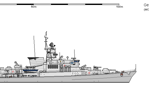 Корабль D FF Klasse 120a Koln AU - чертежи, габариты, рисунки