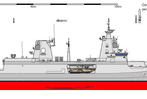 Корабль D FF Klasse 125 AU - чертежи, габариты, рисунки