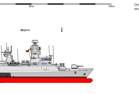 Корабль D FS Klasse 133 Braunschweig AU - чертежи, габариты, рисунки