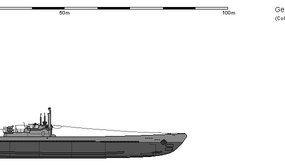 Корабль D SSK Type IX-D2 - чертежи, габариты, рисунки