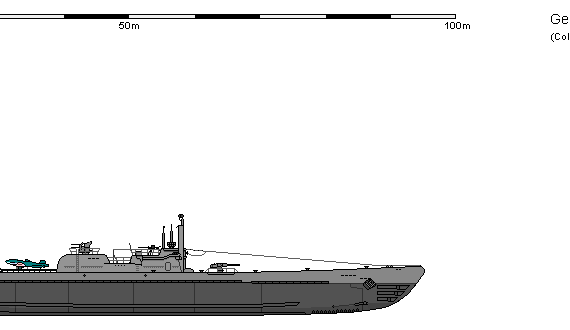 Корабль D SSK Type XXA-C1 AU - чертежи, габариты, рисунки