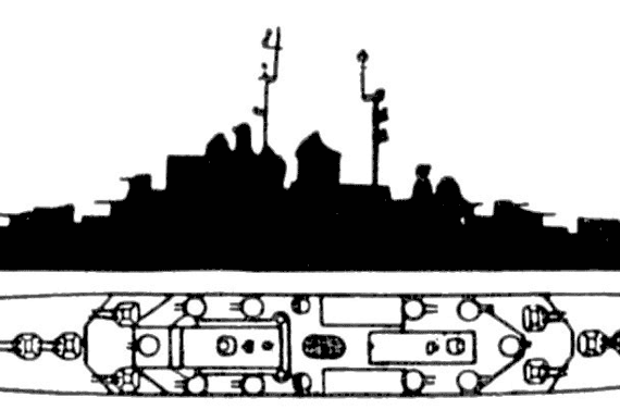 Военный корабль De Grasse Class - чертежи, габариты, рисунки
