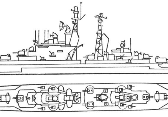 Ship De Ruyter Class - drawings, dimensions, pictures
