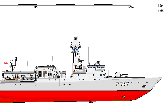 Корабль Dk FF SF 3000 THETIS - чертежи, габариты, рисунки