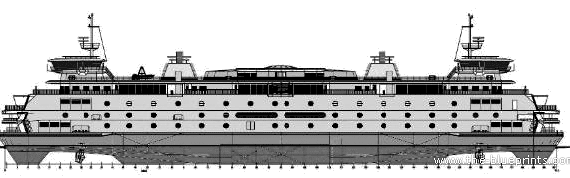 Ship Double Ended Ro-Ro Ferry - drawings, dimensions, pictures