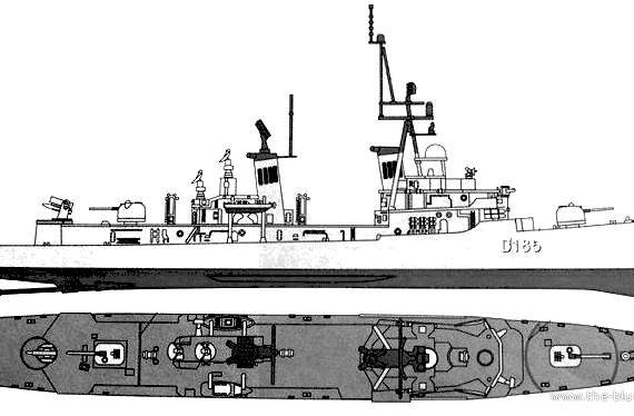 Корабль FGS D-185 Lotjens - чертежи, габариты, рисунки