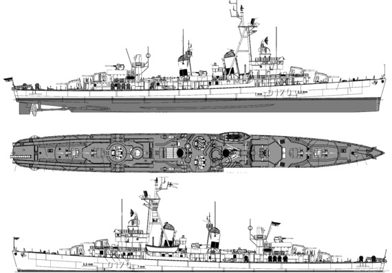 Корабль FGS D170 Z1 (Destroyer) (USS DD-515 Anthony) (1965) - чертежи, габариты, рисунки