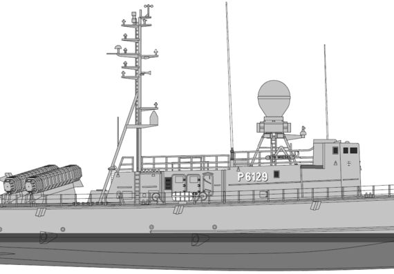 Корабль FGS S79 Wiesel P6129 (Gepard PB) - чертежи, габариты, рисунки