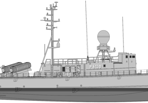 Корабль FGS S80 Hyane P6130 (Gepard PB) - чертежи, габариты, рисунки
