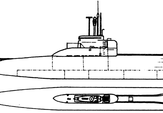 Подводная лодка FGS Type 206 Submarine - чертежи, габариты, рисунки