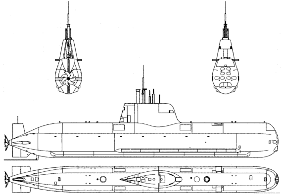 Submarine FGS Type U214 (Submarine) - drawings, dimensions, figures